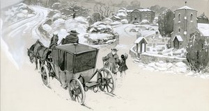 Casa do século XVIII na neve de Angus McBride