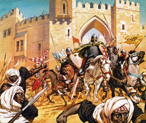 O cadáver de El Cid amarrado a um cavalo, provocando a fuga dos mouros