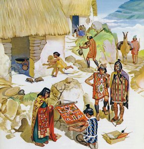 Casa no Peru, c AD 100 (litografia a cores) de Angus McBride
