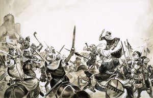 Guerreiros mouros que atacaram as forças espanholas em 711 de Angus McBride