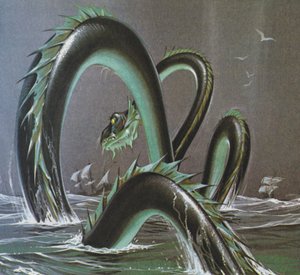 Serpentes marinhas (litografia a cores) de Angus McBride