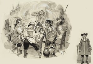 O primeiro banho de Smith (guache sobre papel) de Angus McBride
