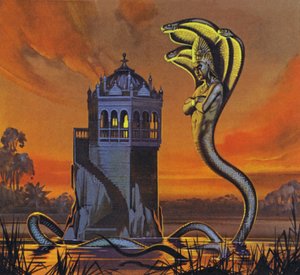 O Rei Naga-King (litografia a cores) de Angus McBride