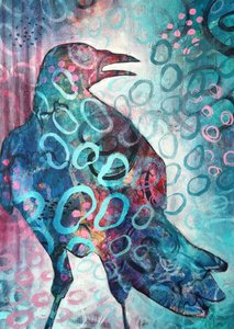 Corvo abstrato vibrante de Ania Witwitzka