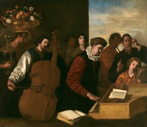 Concerto - peinture de 1640 Falcone, Aniello (1600/7-1665) 109x127 cm - Museo del Prado, Madrid - The Concert (óleo sobre tela), Falcone, Aniello (1607-56) / Prado, Madrid, Espanha