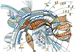 Peixe abstrato vibrante