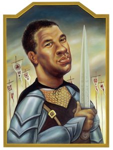 Denzel Washington, 2002 (acrílico sobre placa de ilustração) de Anita Kunz