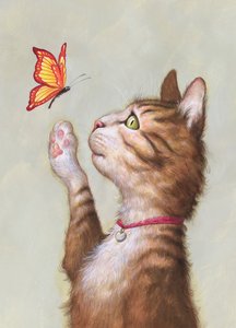 Eustace Tabby, 2019 (acrílico sobre placa de ilustração, inédito) de Anita Kunz