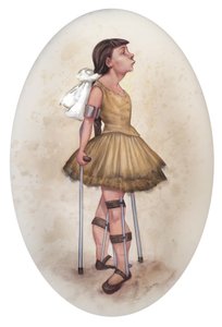 Pequena bailarina de catorze lágrimas, 2019 (tinta acrílica sobre placa de ilustração) de Anita Kunz