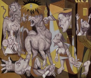 A Guernica de Guereza, 2018 (tinta acrílica sobre cartão de ilustração)