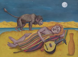 The Sleeping Roma, 2015 (tinta acrílica sobre cartão de ilustração) de Anita Kunz