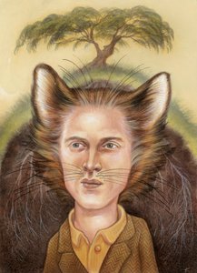 Wes Anderson, 2009 (acrílico sobre placa de ilustração) de Anita Kunz