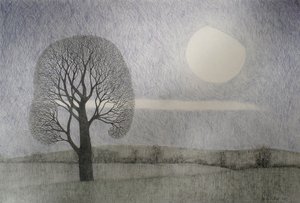 Lua de fevereiro de 2010 (lápis colorido sobre papel)