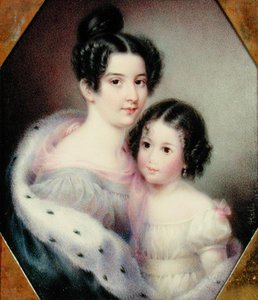 Sra. Charles Alexander Clinton (Ann Hone) e sua filha de Ann Hall