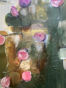 Impressões florais em rosa