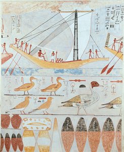 Cópia da pintura de parede de um túmulo privado de Kaemankh, III, 295, século XX de Anna