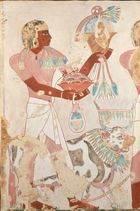 Cópia da pintura mural do túmulo privado 101 de Thenro, Tebas I, 1, 214-215, século XX