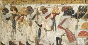 Cópia da pintura mural do túmulo privado 40 de Huy, Tebas I,1, 75-78, século XX