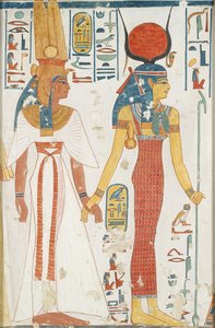 Cópia da pintura da parede do túmulo da rainha 66 de Nefertari, Tebas, século XX