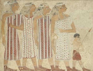 Cópia da pintura de parede, túmulo privado 3 de Khnumhotpe III, Beni Hasan, século XX