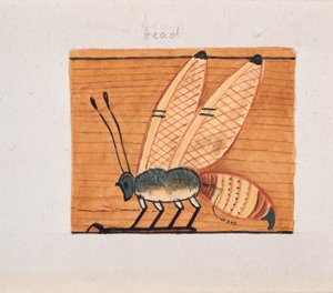 Cópia da pintura mural, túmulo de Mentuhotep, Tebas, século XX de Anna