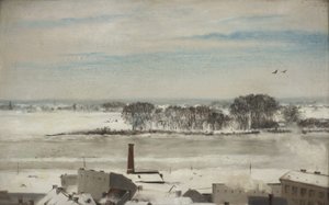 Vista das janelas do jardim de inverno