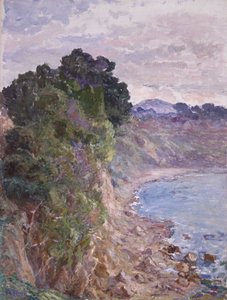Falésias da costa de Sanary, Provença (óleo sobre tela) de Anna Boch