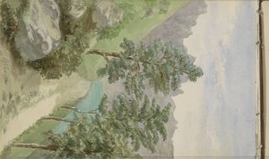 Paisagem de montanha com água perto de Glion de Anna Catharina Maria van Eeghen (possibly)