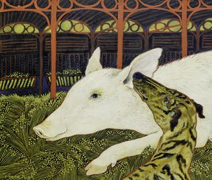 O melhor dos amigos, 2017 (acrílico) de Anna Pugh