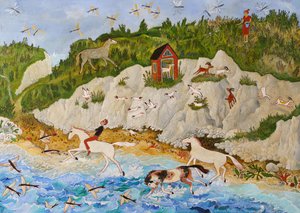 Peixe voador, 2020 (acrílico) de Anna Pugh