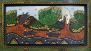 Toupeira na colina, 2016 (acrílico) de Anna Pugh