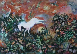 Salto à Lua, 2018 (acrílico) de Anna Pugh