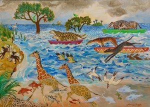 Os coelhos serão coelhos, 2019 (acrílico) de Anna Pugh