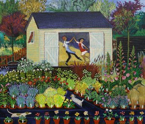 Pausa para o chá, 2017 (acrílico) de Anna Pugh