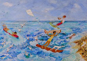 Ícaro demasiado alto, 2020 (acrílico) de Anna Pugh