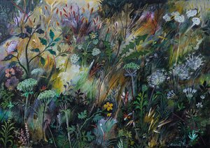 Prado selvagem, 2022 (acrílico sobre cartão) de Anna Pugh