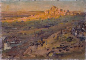 Toledo Espanha, Sol da Tarde (óleo sobre tela montado sobre tábua estratificada)