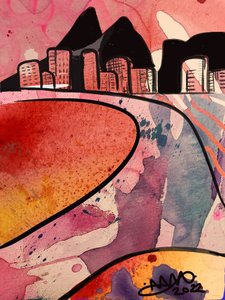 Cidade abstrata e vibrante de Anna Viklund