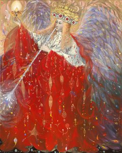 O Anjo da Vida, 2009 (óleo e folha de ouro sobre linho belga) de Annael Anelia Pavlova