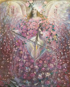 O Anjo do Amor, 2010 (óleo e folha de ouro sobre linho belga) de Annael Anelia Pavlova