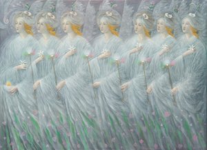 As Revelações da primavera (díptico), painel da direita, 2012 (óleo sobre linho belga) de Annael Anelia Pavlova
