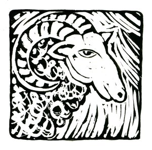 Horóscopo (Carneiro), 2017 (impressão em linho) de Annalisa Morrocco