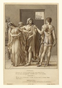 Feedra rejeita os abraços de Teseu de Anne-Louis Girodet de Roucy-Trioson