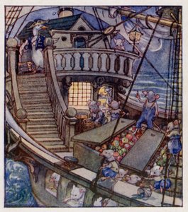 Rima de berçário: Eu vi um navio A-Sailing (cor litho) de Anne (after) Anderson