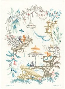 Arabesco chinês com guarda-sol duplo, c. 1795.