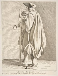 Um homem cego do Hospital Quinze-Vingts, 1738.