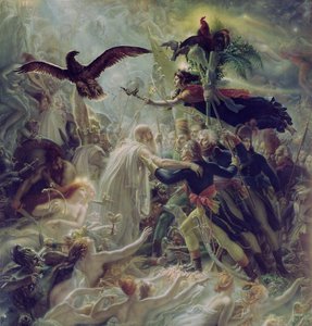 Apoteose dos heróis franceses que morreram por seu país durante a guerra pela liberdade de Anne-Louis Girodet de Roucy-Trioson