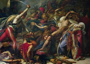 A revolta no Cairo, 21 de outubro de 1798, 1810 (detalhe de 91913) de Anne-Louis Girodet de Roucy-Trioson