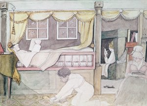 O Neuville Cabin na Eurydice, 1816 (lápis e wc no papel)