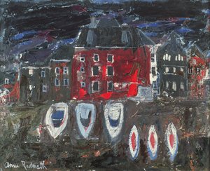 Estaleiro de barcos, Amsterdão (petróleo a bordo) de Anne Redpath